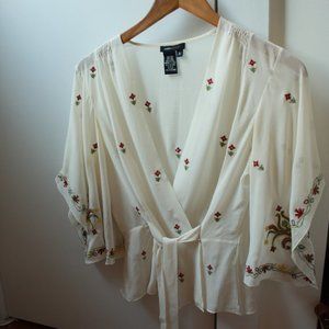 BCBG MaxAzria Silk Wrap Top